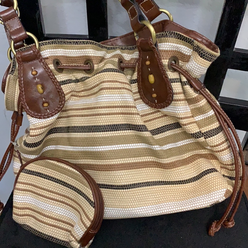 Strada woven straw shoulder bag- $25